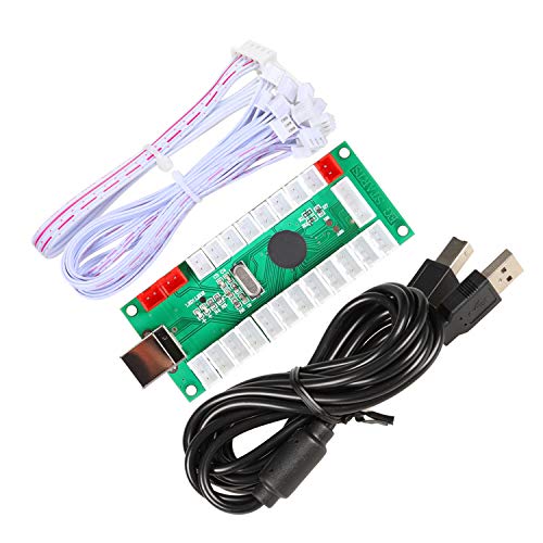 EG STARTS 4 Player Classic DIY Arcade Joystick Kit Parts USB Encoder para PC Juegos de Controles 4/8 Way Stick 5V led Botones iluminados para Videojuegos Consolas Mame Raspberry Pi y 4 Colores