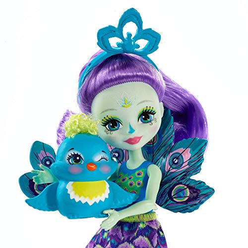Enchantimals Patter Peacock y Flap, muñeca con mascota (Mattel FXM74)