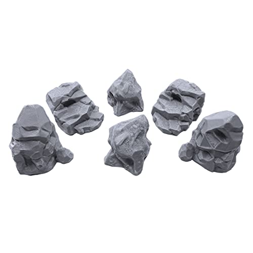 EnderToys Paquete de Roca de Piedra, Paisaje de Terreno para Mesa de 28 mm miniaturas Wargame, 3D Impreso y pintable