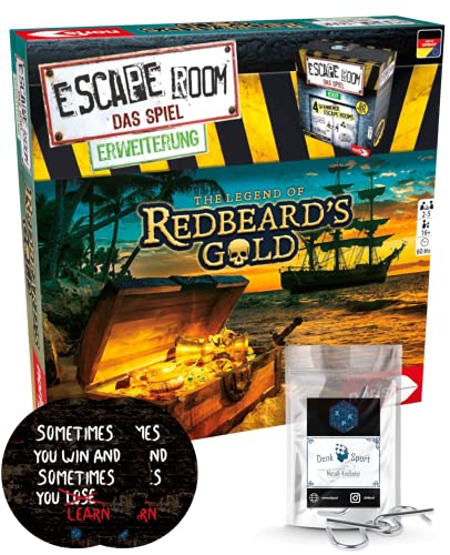 Escape Room Expansion The Legend of Redbeard's Gold - Juego familiar y de sociedad para adultos - Solo se puede jugar con el decodificador Chrono + 2 pegatinas Escape + 1 adorno de metal