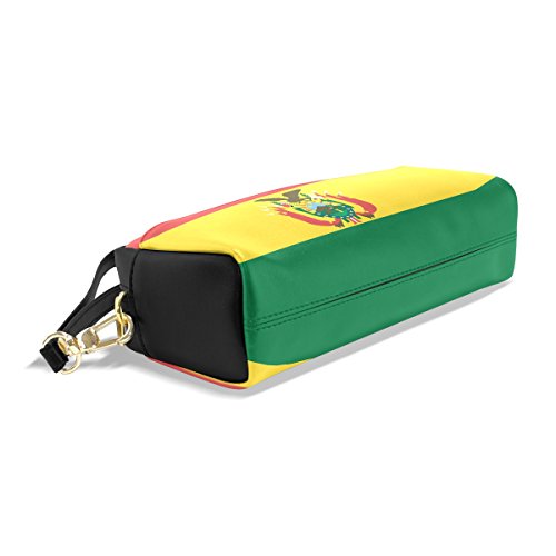 Eslifey Bandera de Bolivia Bolsa portátil de cuero PU Escuela Pen Case Stationary Pencil Bags Bolsa de cosméticos a prueba de agua Maquillaje Belleza Caso