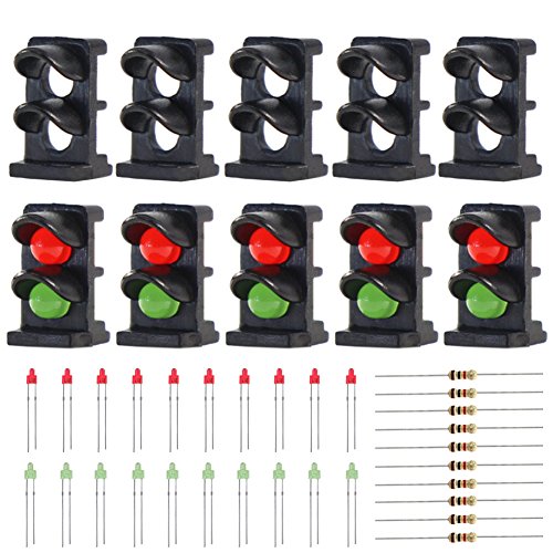 Evemodel 10 sistemas de cara objetivo con rojo verde LED ferroviario enano señal N Z escala 2 aspectos