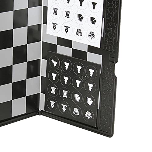 F Fityle Mini Juego de ajedrez magnético Plegable Cartera portátil de Bolsillo Juegos de Tablero de ajedrez para Viajes