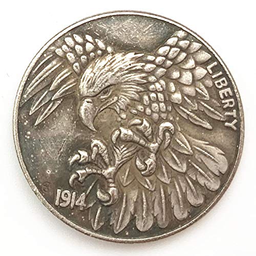 Falcon Predator Animal Moneda Conmemorativa de Plata Antigua de Cobre Garra de Águila Monedas de Plata de la Caza Moneda de Artesanía Oxido/Plata/Redondo