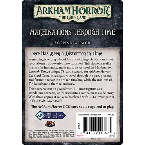 Fantasy Flight Games | Arkham Horror The Card Game: Maquinaciones a través del Tiempo | Juego de Cartas | Edades 14+ | 1-2 Jugadores | 60-120 Minutos Jugando Tiempo