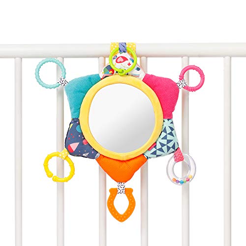 Fehn 055443 Espejo de Actividad Sun Color Friends – Juguete para Colgar para bebés y niños pequeños a Partir de +0 Meses – Promueve el Desarrollo y la autopercepción – Tamaño: 34 cm