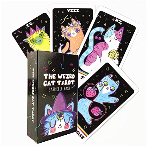FEZBD Las Cartas de Oracle del Gato extraño,The Weird Cat ​Oracle Cards,Tarot Card,Family Game