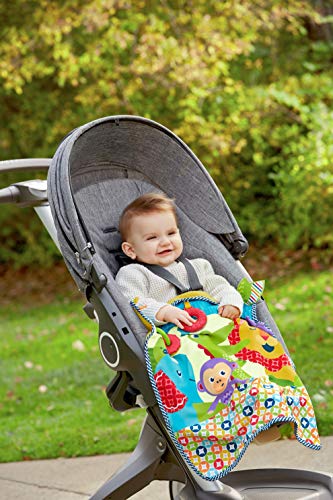 Fisher-Price Mantita activity de paseo, manta de actividades bebé (Mattel DYW52