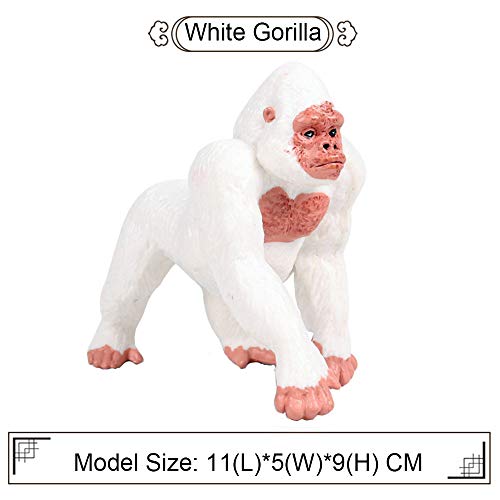 FLORMOON Gorila Figurines Realistic Juguete Gorila Animal Figure Early Educational Toys Science Project Christmas Birthday Gift for Kids (Blanco)