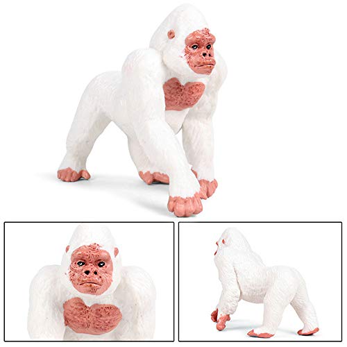 FLORMOON Gorila Figurines Realistic Juguete Gorila Animal Figure Early Educational Toys Science Project Christmas Birthday Gift for Kids (Blanco)