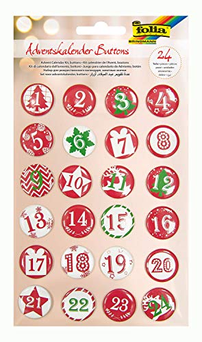 Folia- Chapas de Calendario de Adviento, números para Colgar Yute 1 a 24 con Pin, para numerar Regalos y Bolsas, Color carbón (MAX Bringmann KG 1209)
