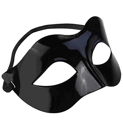 FUMUM Máscara veneciana para hombre y mujer, con banda de goma, disfraz de ópera, carnaval, fiesta de graduación, Halloween, color negro (2 unidades)