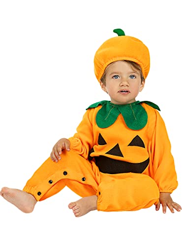 Funidelia | Disfraz de calabaza para bebé ▶ Comida, Verduras, Terror - Disfraz para niños y divertidos accesorios para Fiestas, Carnaval y Halloween - Talla 12-24 meses - Naranja