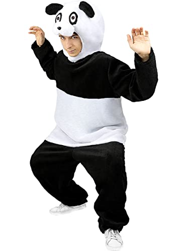 Funidelia | Disfraz de Oso Panda para hombre ▶ Animales, Oso - Disfraz para adultos y divertidos accesorios para Fiestas, Carnaval y Halloween - Talla S-M - Blanco