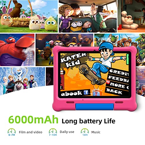 G-TiDE Tablet para niños, 10 pulgadas Android 11 Tablet para niños, 32 GB ROM, Quad Core, HD Dual Camera, Aplicación preinstalada para niños con funda a prueba de niños y protector de pantalla, rosa