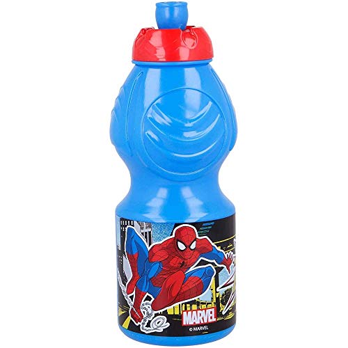 Generico Spiderman - Juego de cantimplora + portamerienda Marvel de plástico BPA Free 400 ml - Spiderman 21/2 unidades
