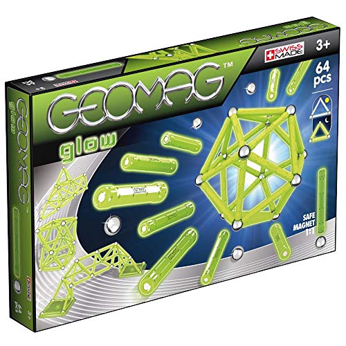 Geomag Glow Construcciones magnéticas y juegos educativos, 64 piezas (336), Multicolor