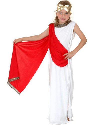 Girls Roman Greek Caesar Goddess Toga Emperor Fancy Dress Costume 4-12 yr LARGE by Star55