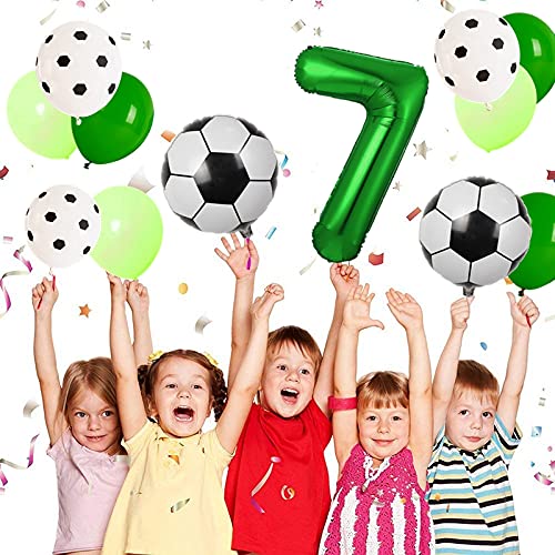 Globo de fútbol para cumpleaños de niños de 7 años, globos de fútbol, globos de fútbol, globos verdes para fiestas temáticas de fútbol