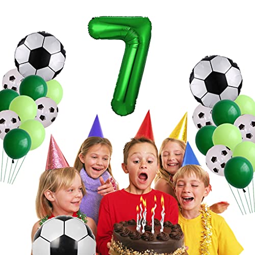 Globo de fútbol para cumpleaños de niños de 7 años, globos de fútbol, globos de fútbol, globos verdes para fiestas temáticas de fútbol