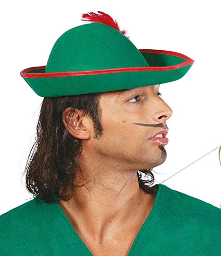 Gorro Sombrero Ladrón de los Bosques Robin Hood Verde Talla Unica Hombre Accesorio Disfraz Carnaval Halloween Fiesta