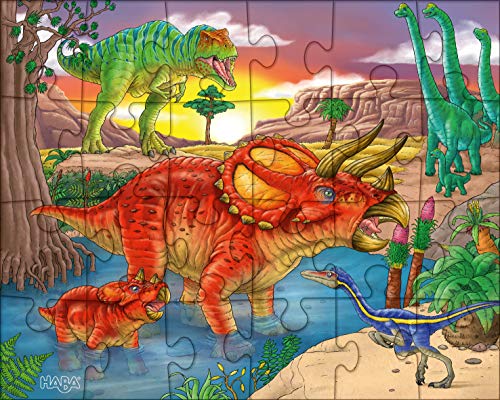 Haba 303377-Puzzles Dinosaurios, a Partir de 4 años Puzle Infantil, Multicolor (303377)