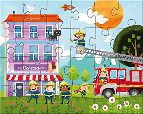 HABA-304186-Puzzles Pequeños Bomberos puzle infantil, Multicolor (304186)