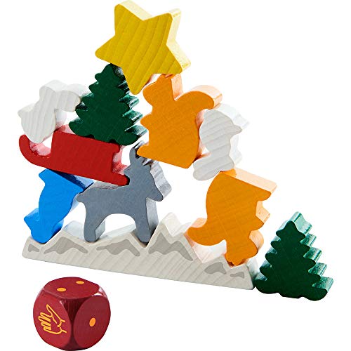 HABA 305525 Animales, apilamiento Habilidad para 2 – 4 Jugadores a Partir de 4 años, el Popular Juego Motivos navideños, Multicolor