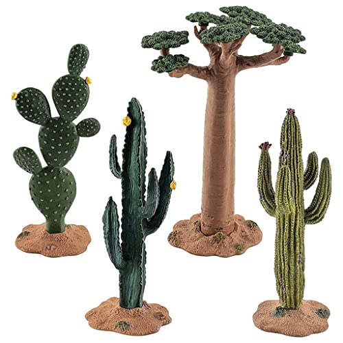 Harilla 4 Unids Cactus Modelo Baobab Arbusto Modelo Verde Planta Juguetes Ornamento Decoración
