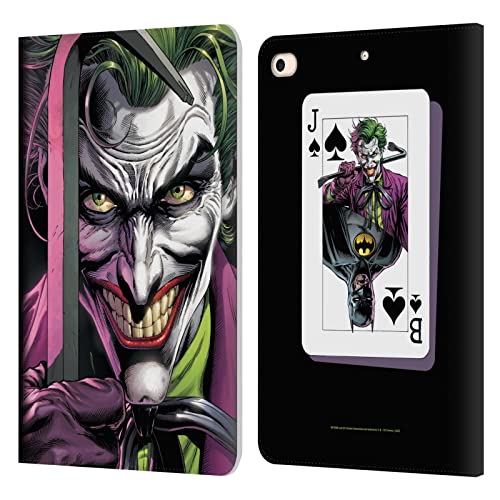 Head Case Designs Licenciado Oficialmente Batman DC Comics El Payaso Tres bromistas Carcasa de Cuero Tipo Libro Compatible con Apple iPad Mini (2019)