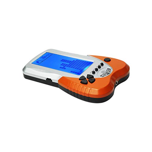 HLF Nueva Consola de Juegos de Ladrillos, Pantalla Grande, el Brillo de la retroiluminación Azul se Puede Ajustar en 23 Juegos compatibles con batería de Litio y baterías AAA (Naranja)