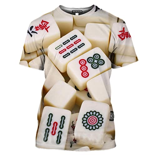 Hombres 3D Imprimir Tarjetas Juego Poker T Shirt Mahjong Heart Skull Dados tee 20 5XL