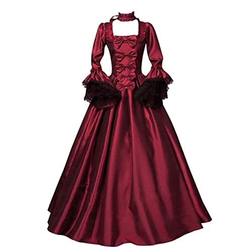 HUIJ Vestido Medieval renacentista para Mujer: Vestido Victoriano gótico,Elegante Vestido de Baile rococó,Vestidos de Reina,Vestido Retro de Cosplay