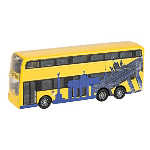 Idena 40107 - Maqueta de autobús Berlín (2 Pisos, con Motor retráctil, Aprox. 18,5 x 13,5 x 4,5 cm), Color Amarillo