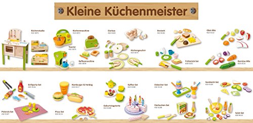 Idena 40215-Juego de Utensilios de Cocina para niños (13 Piezas, Color de la Madera/Verde Berlin 40215)