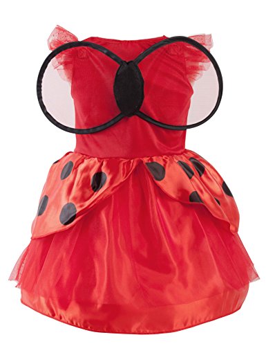 IKALI Disfraz de Mariquita para niños,Animal Falda Tul Ladybug Escarabajo Vestir,Bailarina Tutu Falda con ala para Fiesta 3-4años
