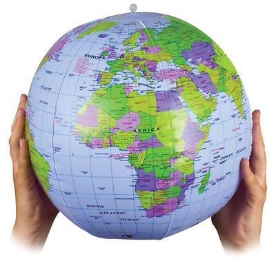 INFLATABLE BLOW UP WORLD GLOBE ATLAS WORLD MAP EARTH EDUCATIONAL by Guilty Gadgets ??