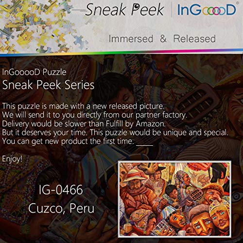 Ingooood - Rompecabezas de 1000 piezas, serie Sneak Peek, Cusco, Peru_IG-0466 juguetes de entretenimiento para adultos graduación especial o regalo de cumpleaños decoración del hogar