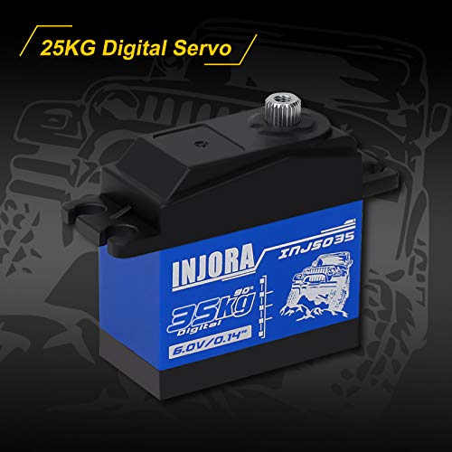 INJORA RC Servo Digital 25KG RC Servo Motor RC Accesorios para 1:10 RC Crawler SCX10 TRX4 D90 (35KG)