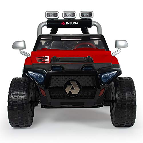 INJUSA - Coche Monster Car 24V Recomendado a Niños +3 Años con Aceleración Progresiva 2 Velocidades Ruedas de Goma Eva y Marcha Atrás