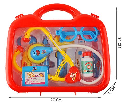 ISO TRADE Juguete Educativo para Niños Set de Juegos de Hospital el Pequeño Doctor 10 Elementos con Maleta 6118