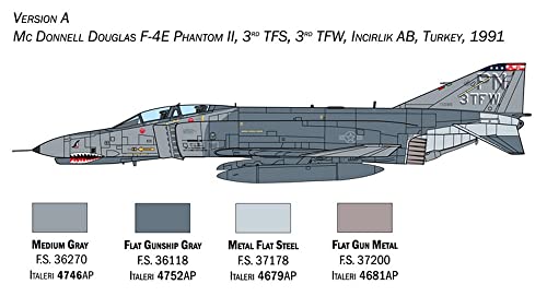 Italeri 1:72 F-4E/F Phantom II-Réplica Fiel al Original, maquetas, Manualidades, Hobby, Pegar, Kit de construcción de plástico, Montaje (HC-1448)