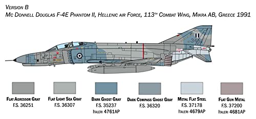 Italeri 1:72 F-4E/F Phantom II-Réplica Fiel al Original, maquetas, Manualidades, Hobby, Pegar, Kit de construcción de plástico, Montaje (HC-1448)