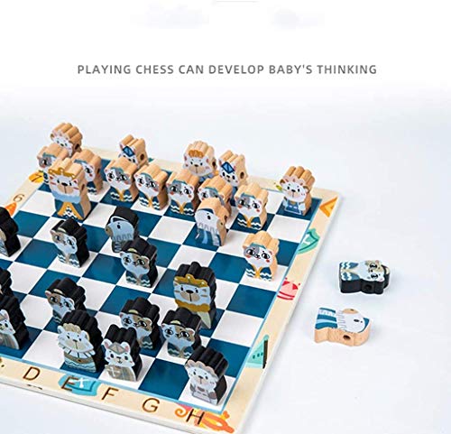 J & J Ajedrez Ajedrez Ajedrez Internacional Establece para niños Tablero de ajedrez de la Historieta Linda de ajedrez