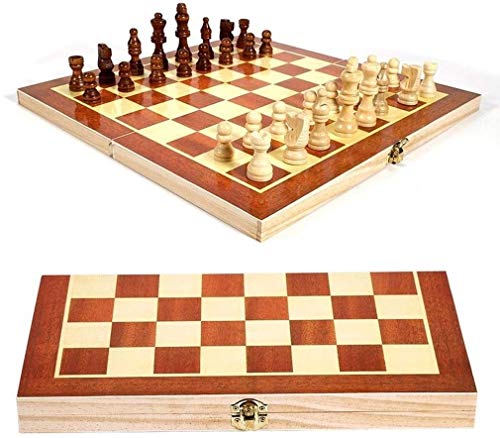 J & J Conjunto de Juegos de Viaje Tablero de ajedrez ajedrez portátil Plegable de Madera Junta Internacional de Juego de ajedrez jugadas del Juego Divertido Juego de ajedrez Colección,30 * 30cm
