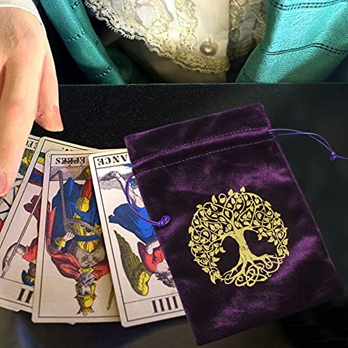 Jayehoze Bolsa de tarot de terciopelo, para guardar tarjetas de tarota, con cordón, para los amantes de las tarjetas de tarot, psicólogos, magos, uso doméstico (13 x 18 cm)