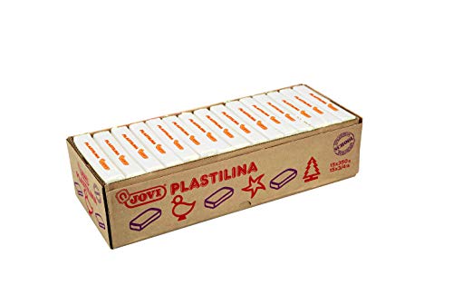 Jovi - Caja de plastilina, 15 pastillas 350 gr, color blanco (7201)