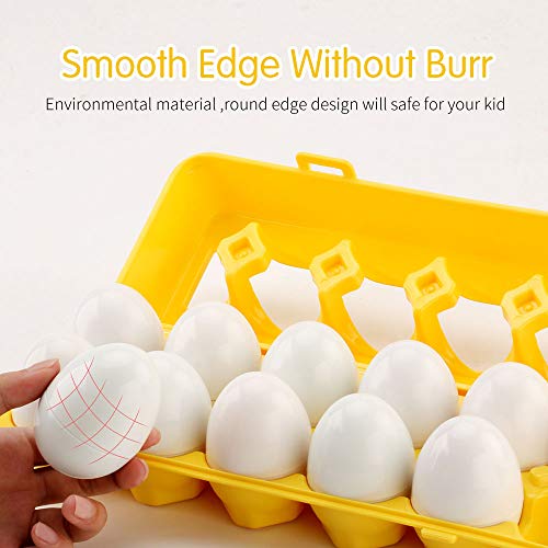 JoyGrow Juguetes educativos para niños y niños pequeños para aprender color y forma (12 huevos)