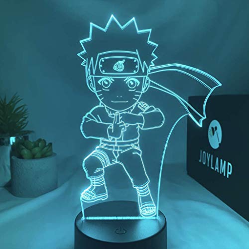 JoyLamp - Lámpara Naruto Chibi SD - Decoración de manga y anime - Luz de 16 colores con mando a distancia