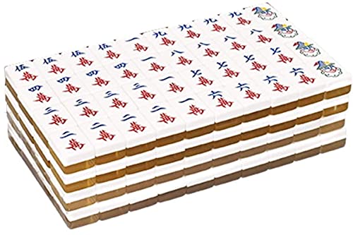 JRZTC Los Juegos de Azulejos Más Nuevos Mahjong Set 4 Tamaño Mahjong Componentes 3.74.2cm Inmarcesible Mahjong Mantel Silenciador Fácil de Limpiar Mahjong Chino (Color :